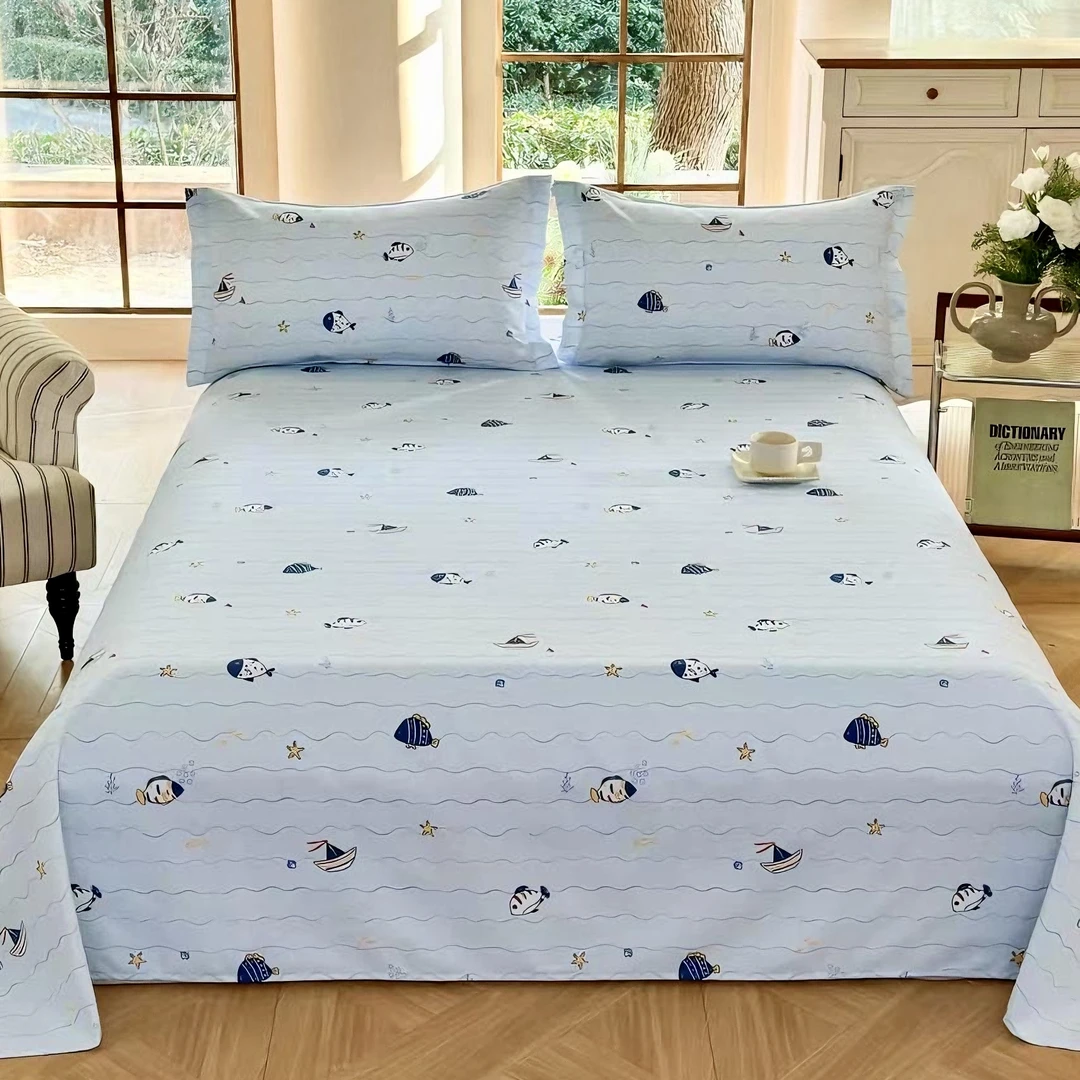 小清新老粗布凉席三件套