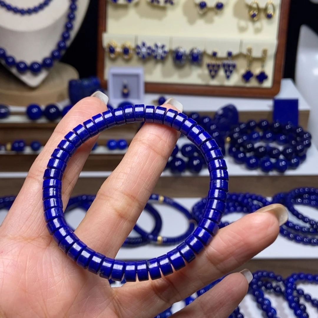 野***青金石未镶嵌精工药片手串6.5mm