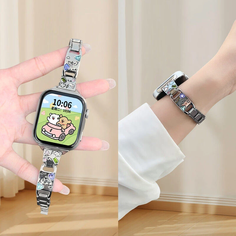 适用小米手环10pro/9pro表带华为fit5表带镭雕线条小狗红米watch6