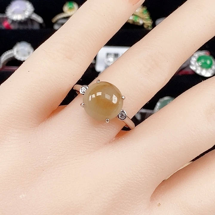 翡翠戒指银S925镶嵌