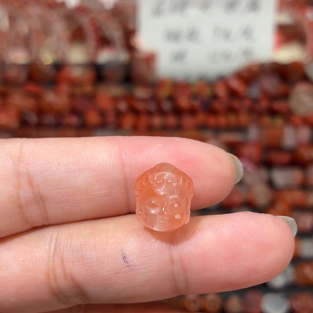 南红玛瑙未镶嵌颈饰通孔观音头