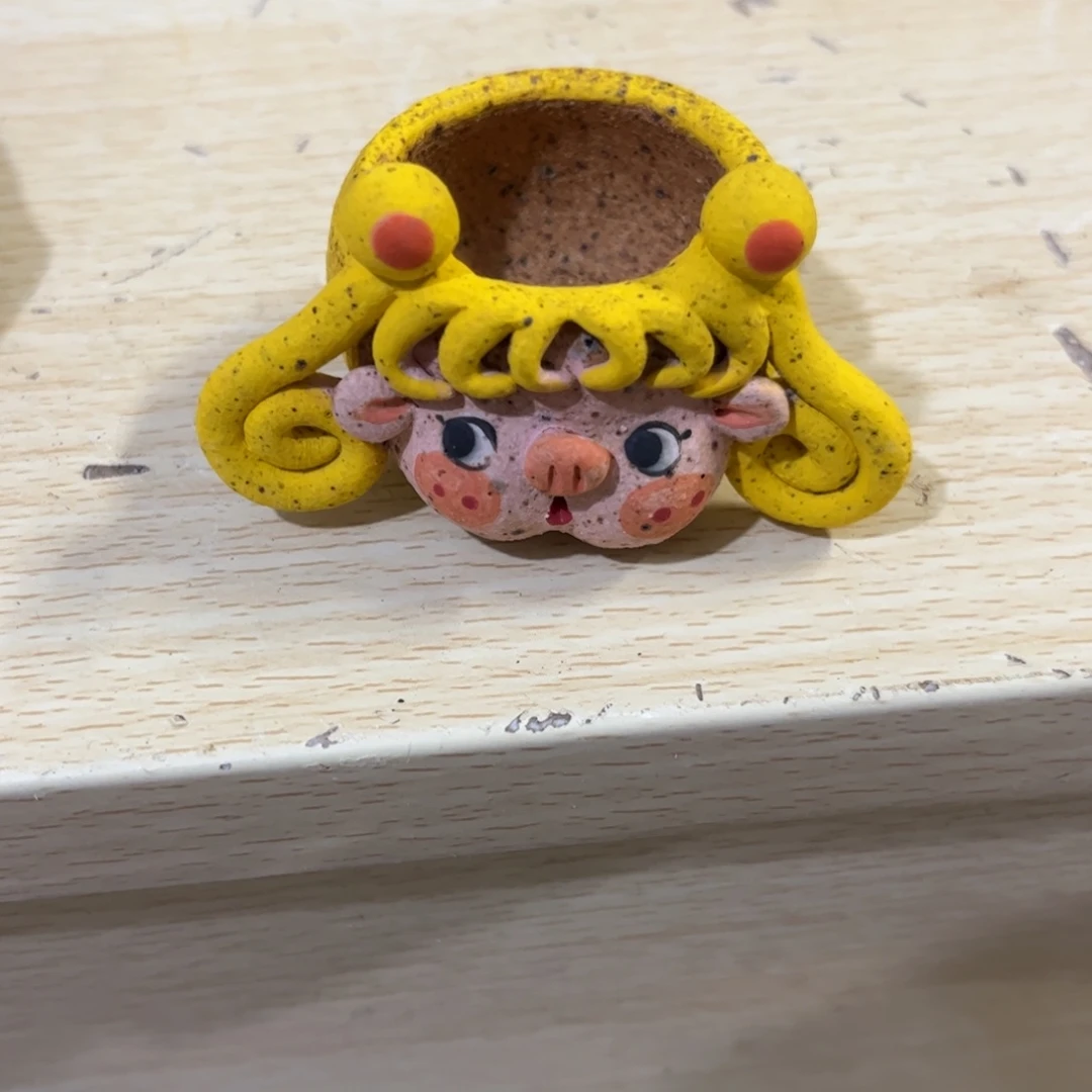 泥塑古镇炻陶花盆