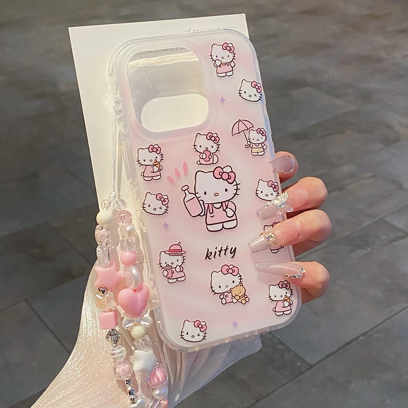 粉色旋涡KT圆边IMD适用iPhone16手机壳苹果15promax简约14