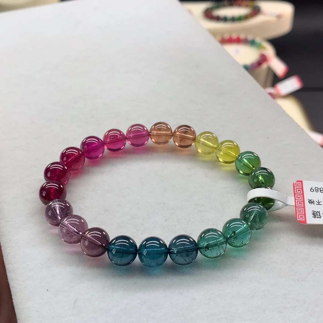 【闪购商品】手链未镶嵌碧玺艳丽渐变色单圈8.3
