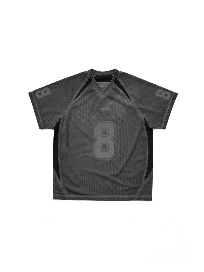 【新品】MASONPRINCE*超级俱乐部 8号球星3M做旧网眼V领球衣