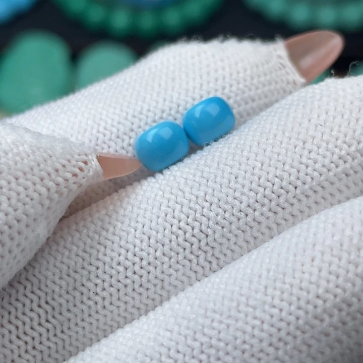 高瓷蓝6mm老型一对