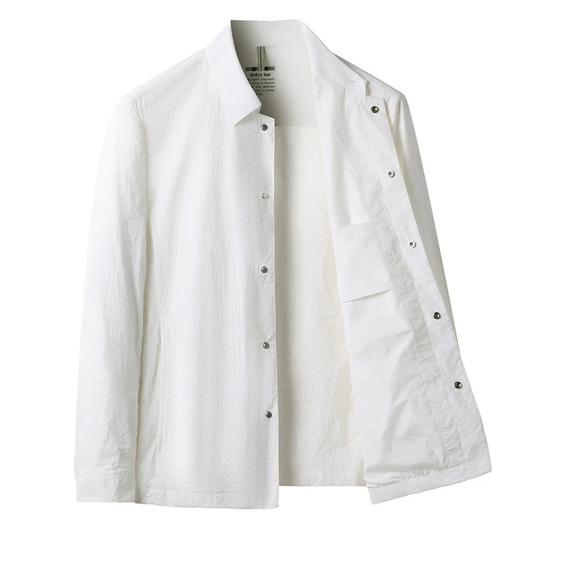 温纽旺春夏防晒衣薄外套男士翻领夹克商务休闲冰丝凉感单衣春秋