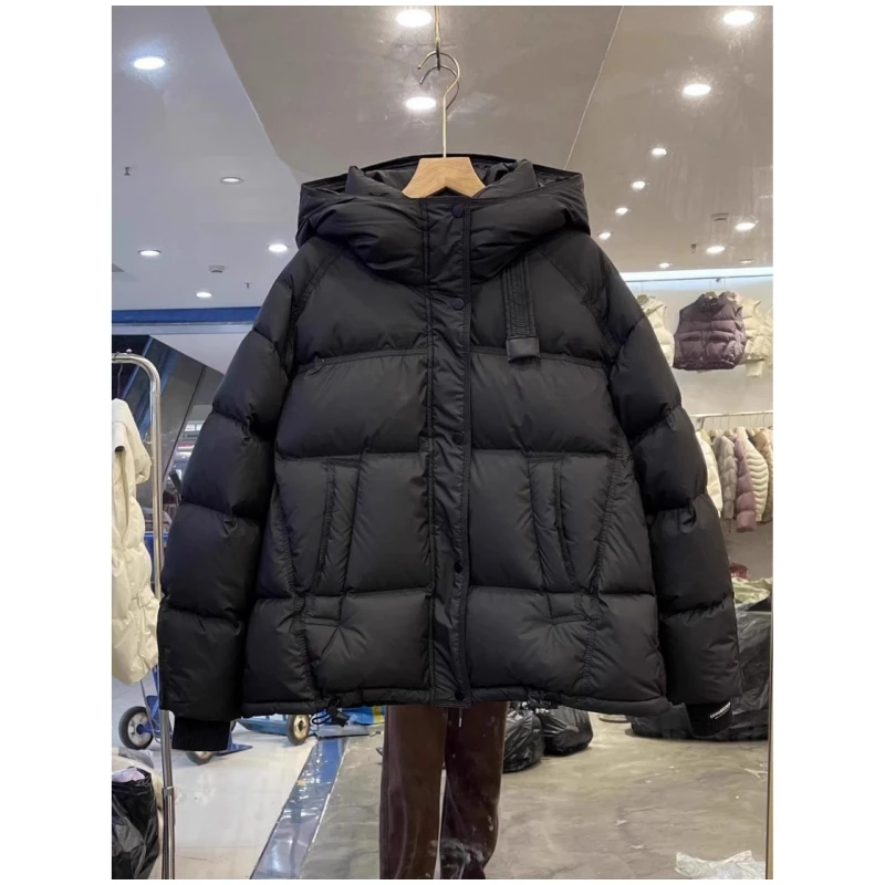 200-300斤设计感加厚冬季韩版棉服保暖宽松连帽休闲纯色百搭棉衣