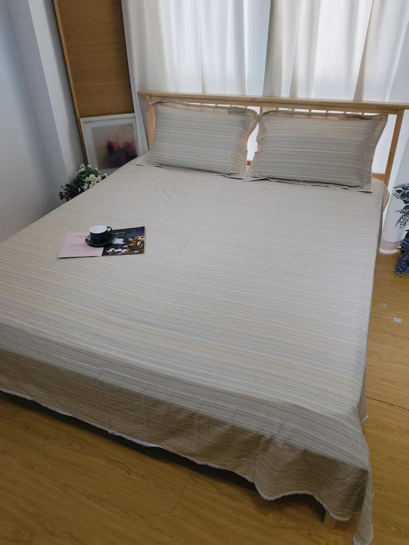 全棉印花双层纱床单三件套245*250微瑕～K031