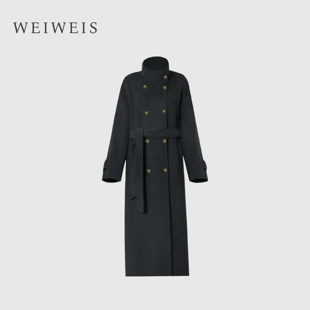 午夜巴赫  2025年秋冬季原创新款韩系慵懒长款羊毛大衣毛呢外套