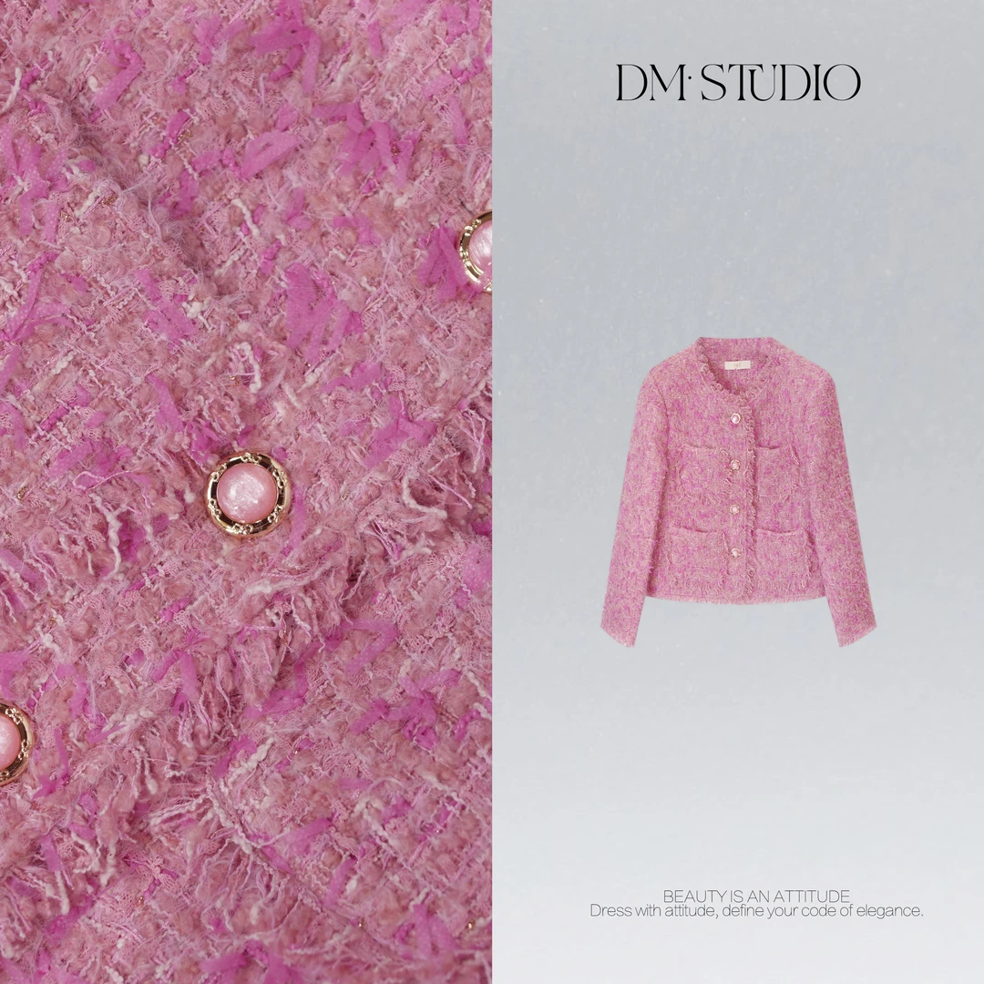 DEDM•STUDIO/秋冬重工粗花呢90白鸭绒小香外套2510WT/29232-2