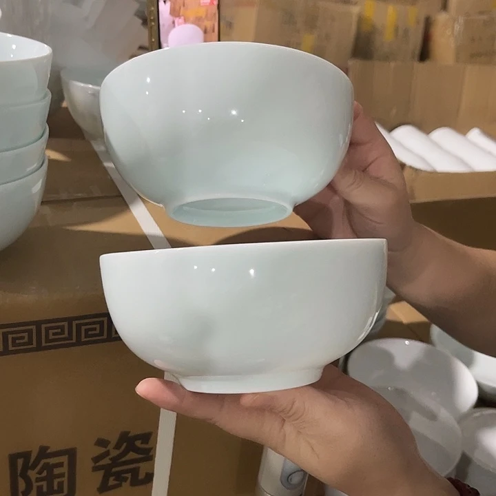 瓷片玉泥青瓷六英寸罗汉面碗两个，包邮