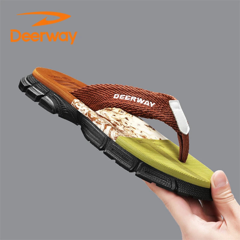 德尔惠沙滩鞋男鞋新款夏季越南人字拖户外休闲拖鞋舒适防臭防滑