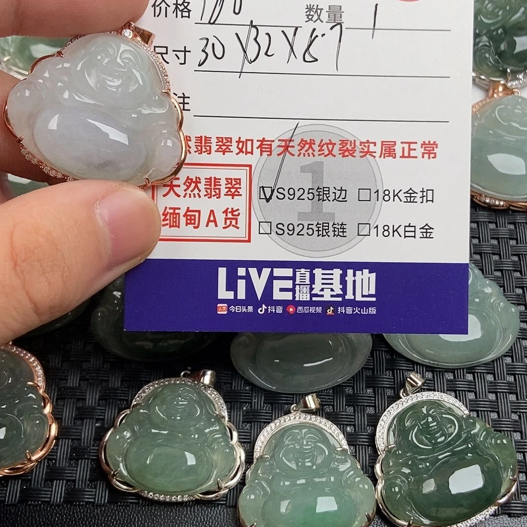 翡翠银S925镶嵌颈饰