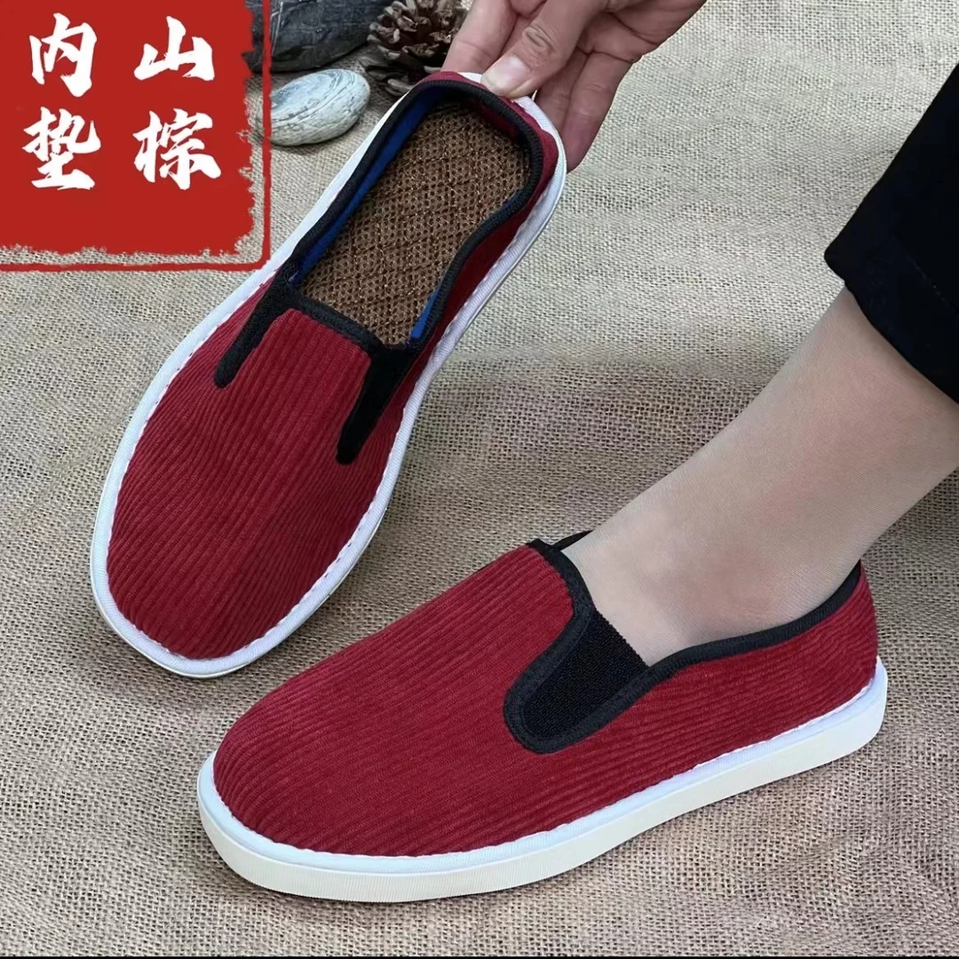 山棕布鞋清仓款防滑耐穿一脚蹬透气舒适中老年耐磨 软底