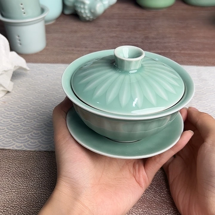 龙泉云间青瓷小米茶器
