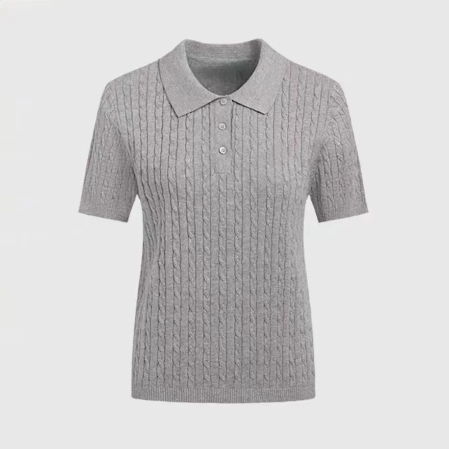 1600【桑蚕丝＋莱赛尔】暇女装夏季舒适短袖T恤休闲针织Polo衫