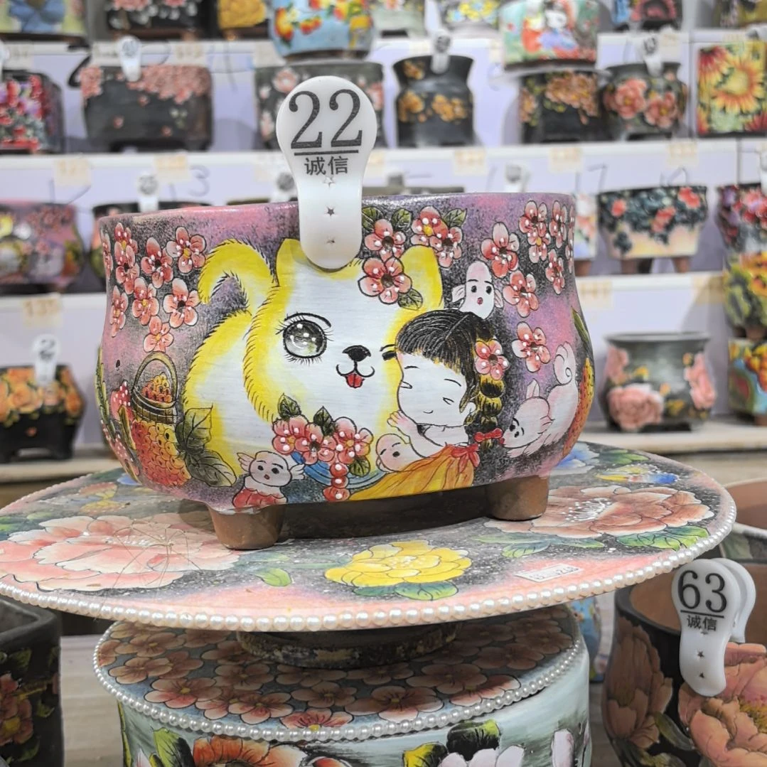 小***福红泥花盆景德镇花盆