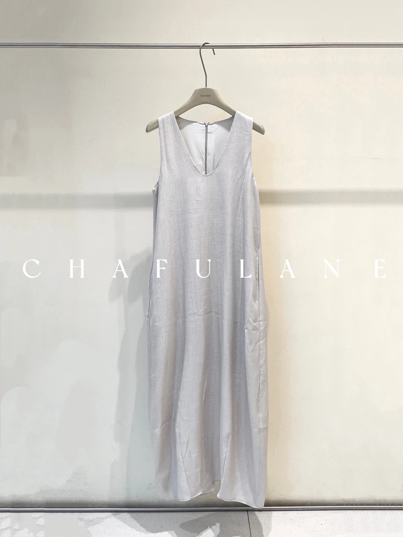 【茶芙巷】V领背心连衣裙77723