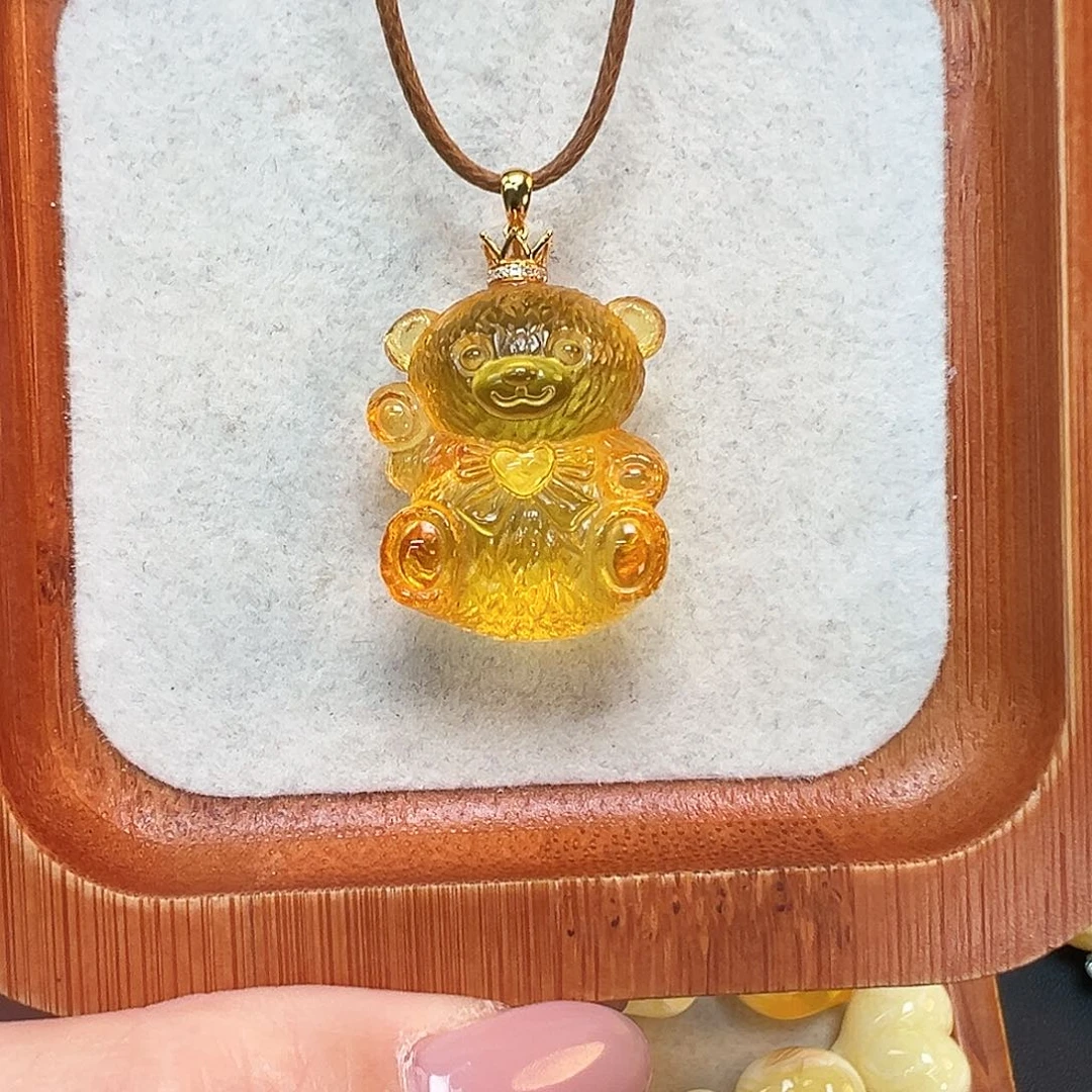 琥珀18K金镶嵌珠宝奇石