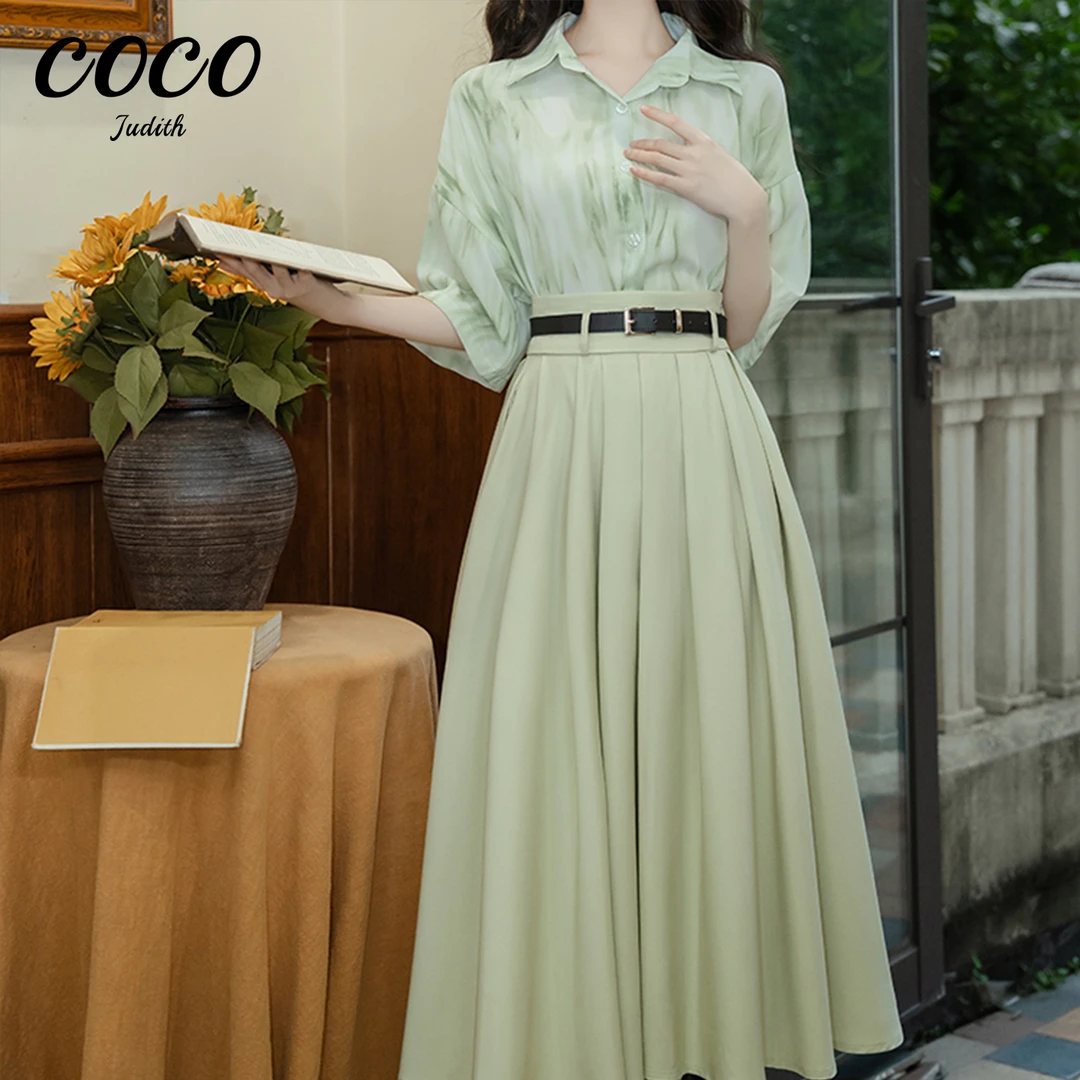 【RG6131】2025年新款法式复古女新款百搭显瘦减龄女半身裙套装裙