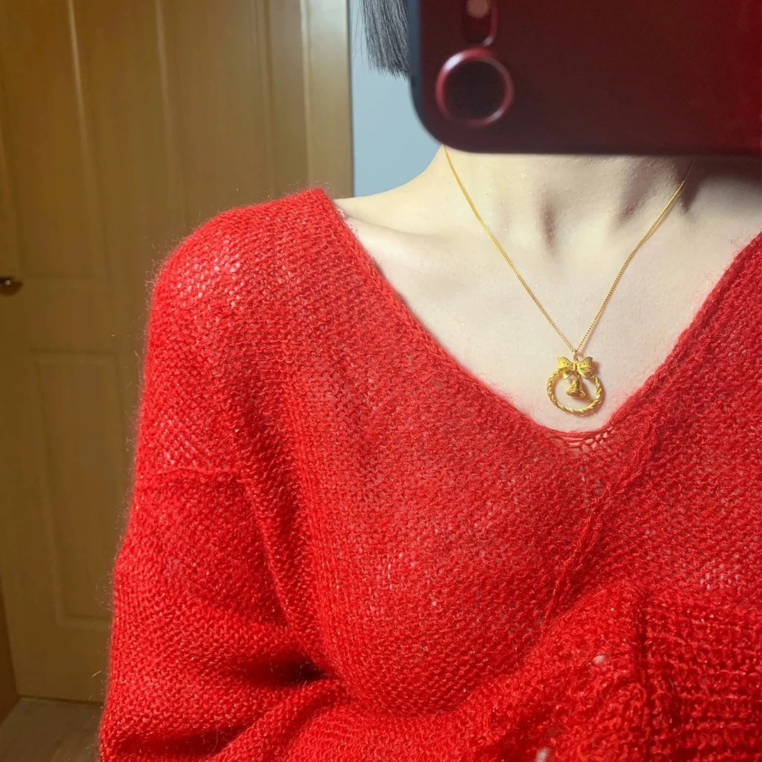 蝴蝶结铃铛项链 M扣