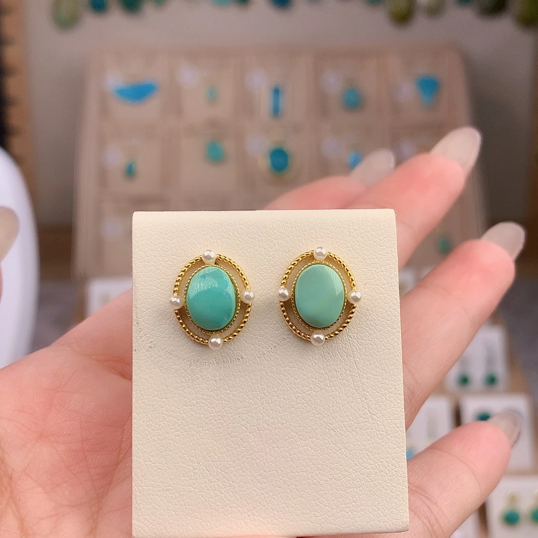 绿松石银S925镶嵌颈饰