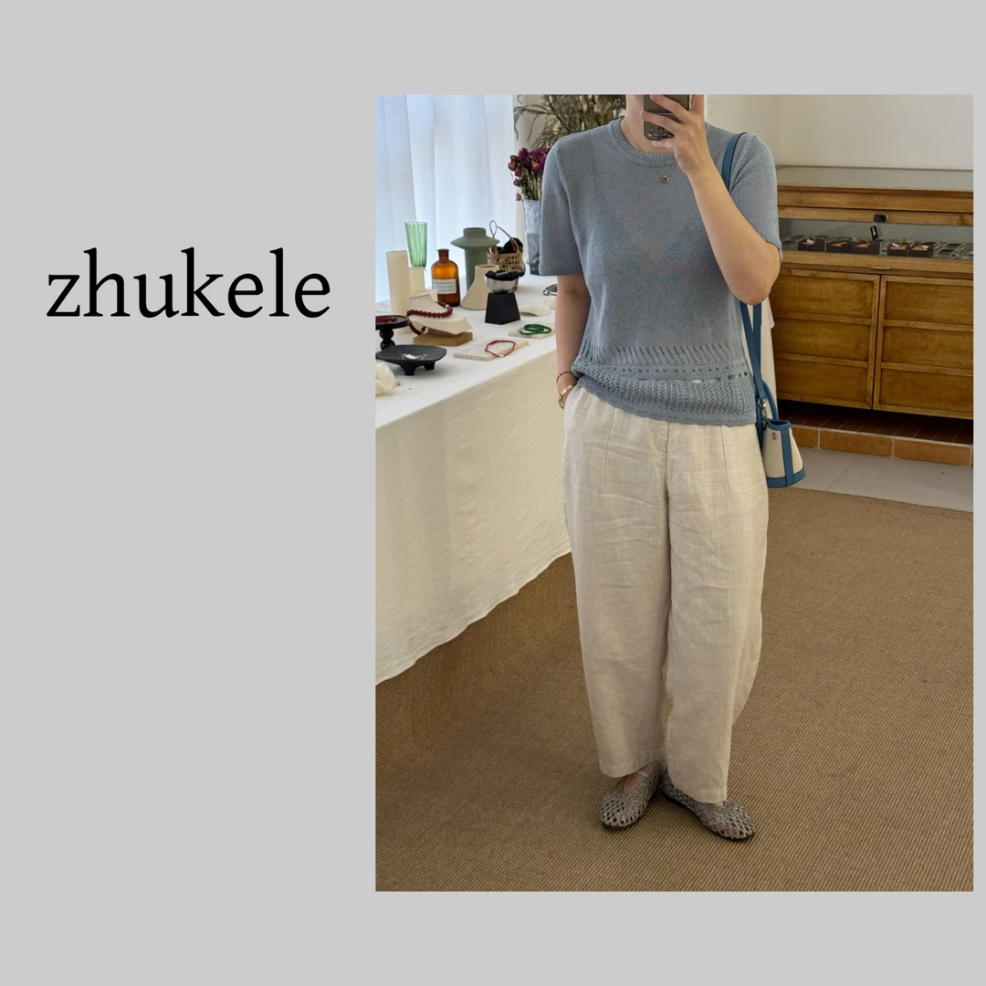 zhukele 合纸纱勾线小衫