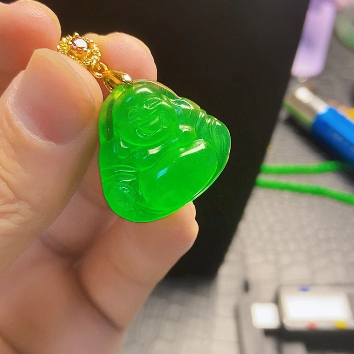 翡翠14K金镶嵌颈饰