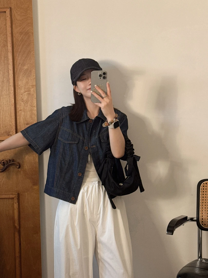 【NO退NO换】欧货空气感蓝调时光单宁系列牛仔外套