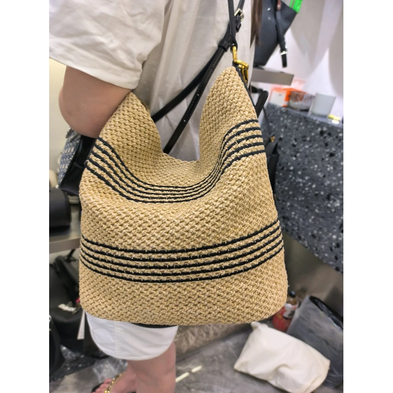 YUSHA/高档大号黑色手提编织包-6616