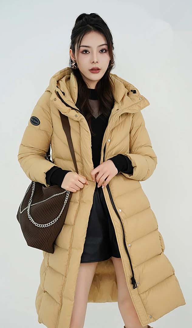【YANGSHANG】 腰带纯色减龄显瘦长款羽绒服 Y96053