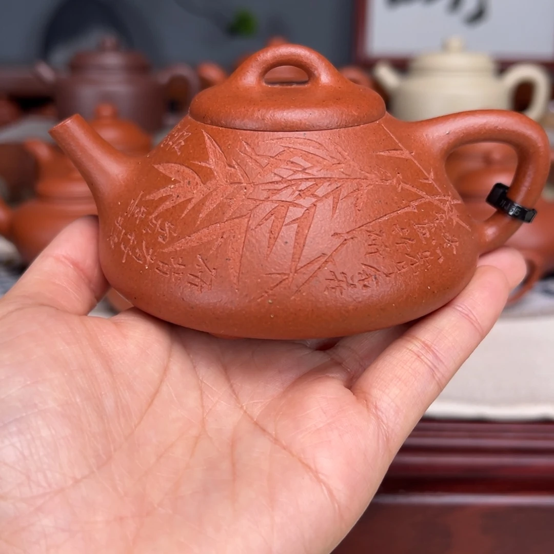 紫砂茶壶宝山红泥200