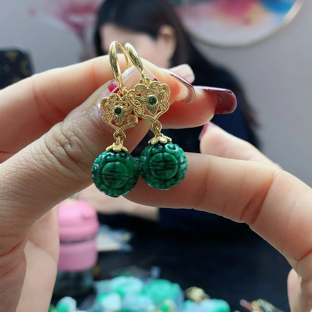 【闪购商品】翡翠耳饰未镶嵌，