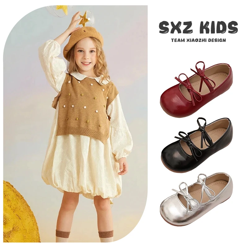 【蝴蝶千颂】女童皮鞋2025春秋新款儿童小女孩公主鞋软底宝宝单FA66