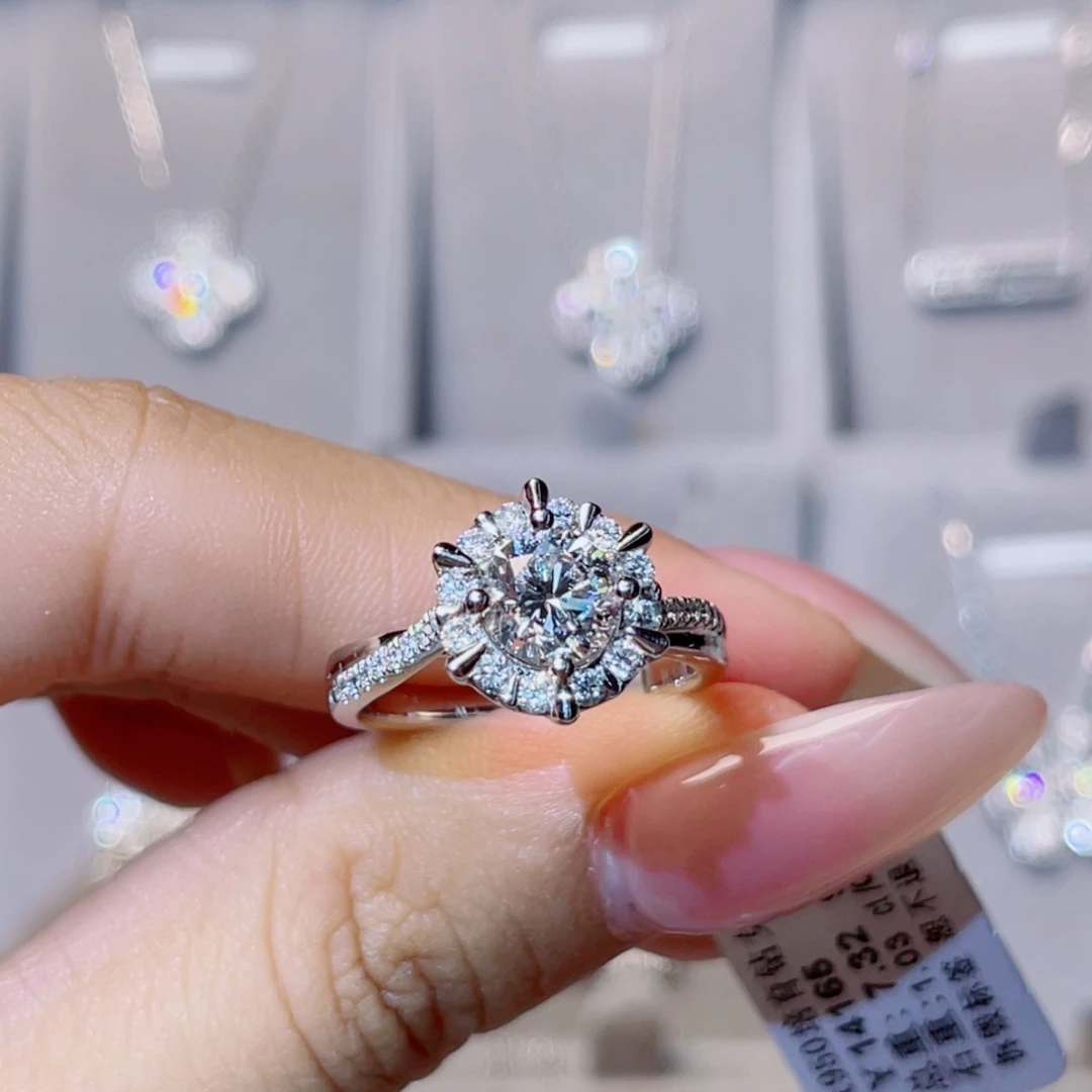 实验室培育钻石铂Pt950镶嵌14圈