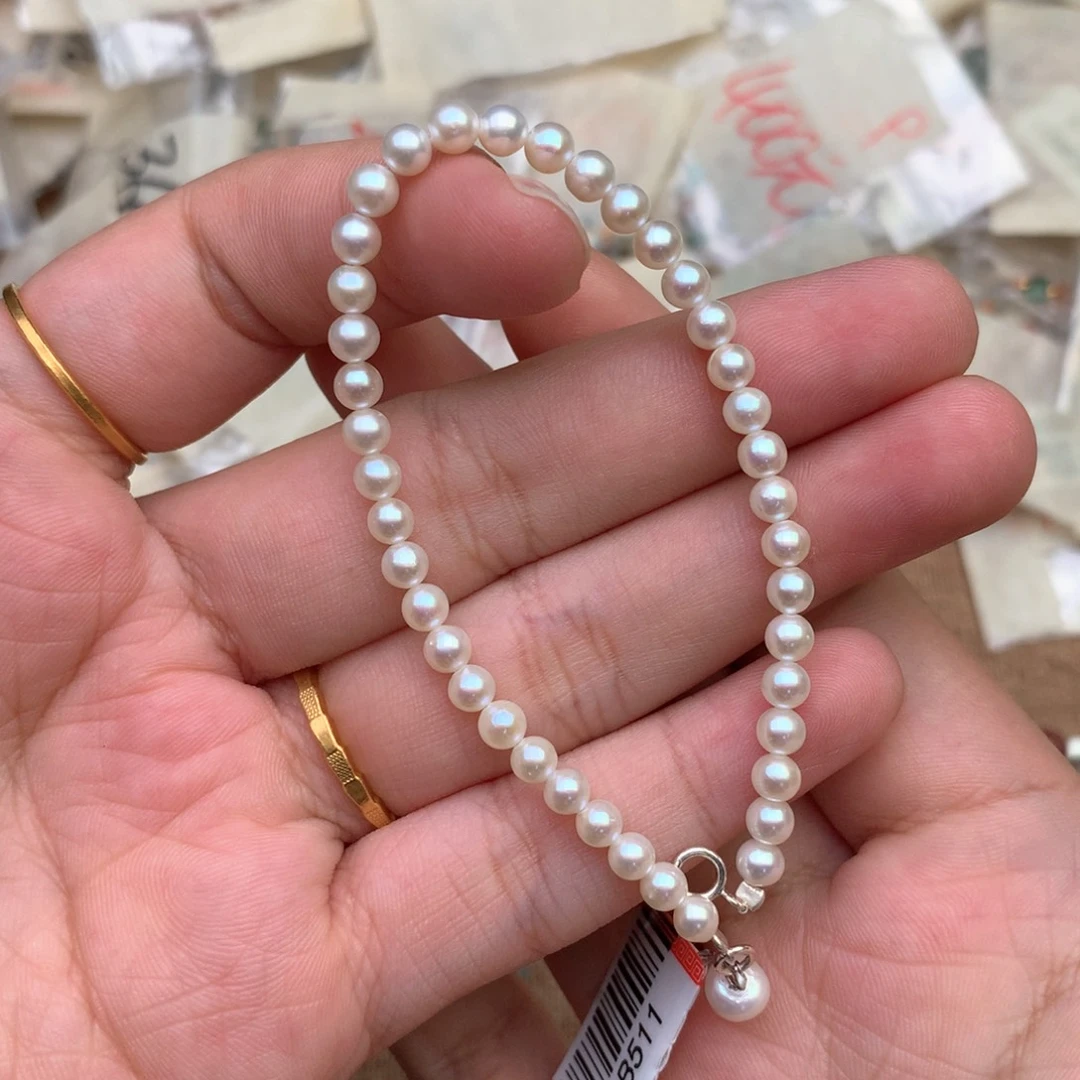 【闪购商品】银S925镶嵌手绳淡水珍珠一