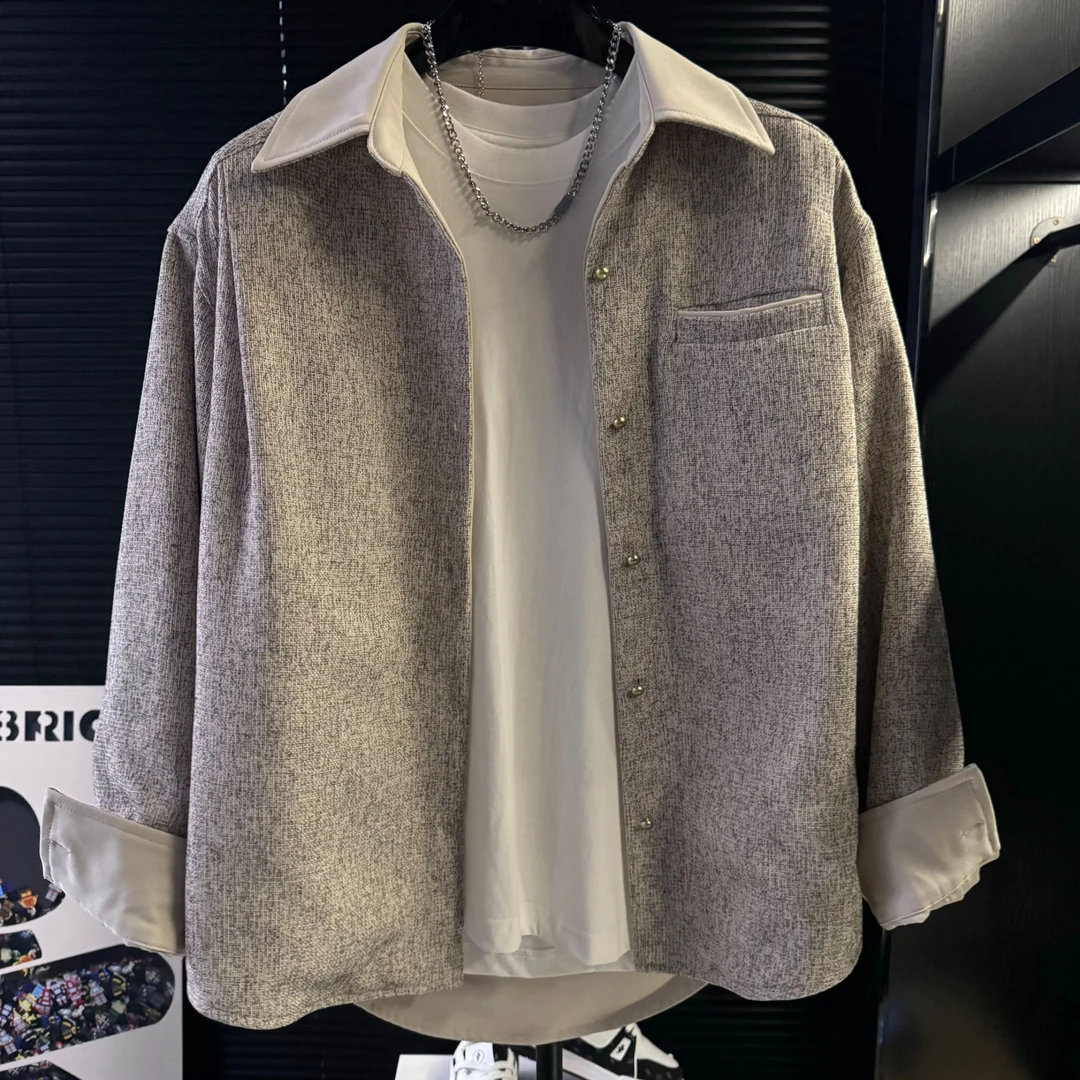 MZ-轻奢小香风两面穿衬衫外套长袖男高级简约
