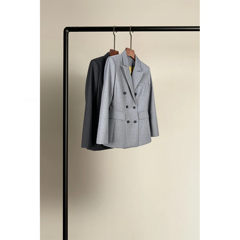 ICEEL 原创设计女装通勤商务西装外套休闲款修身双排扣西服上衣