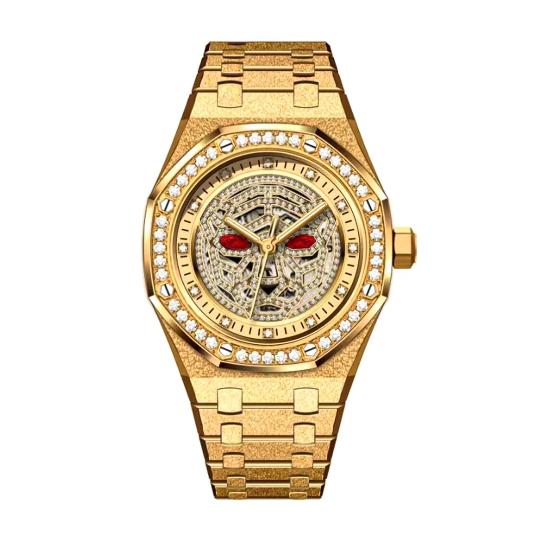 A-男士高档奢华多功能潮流金色男气质全自动机械手表-3190红眼