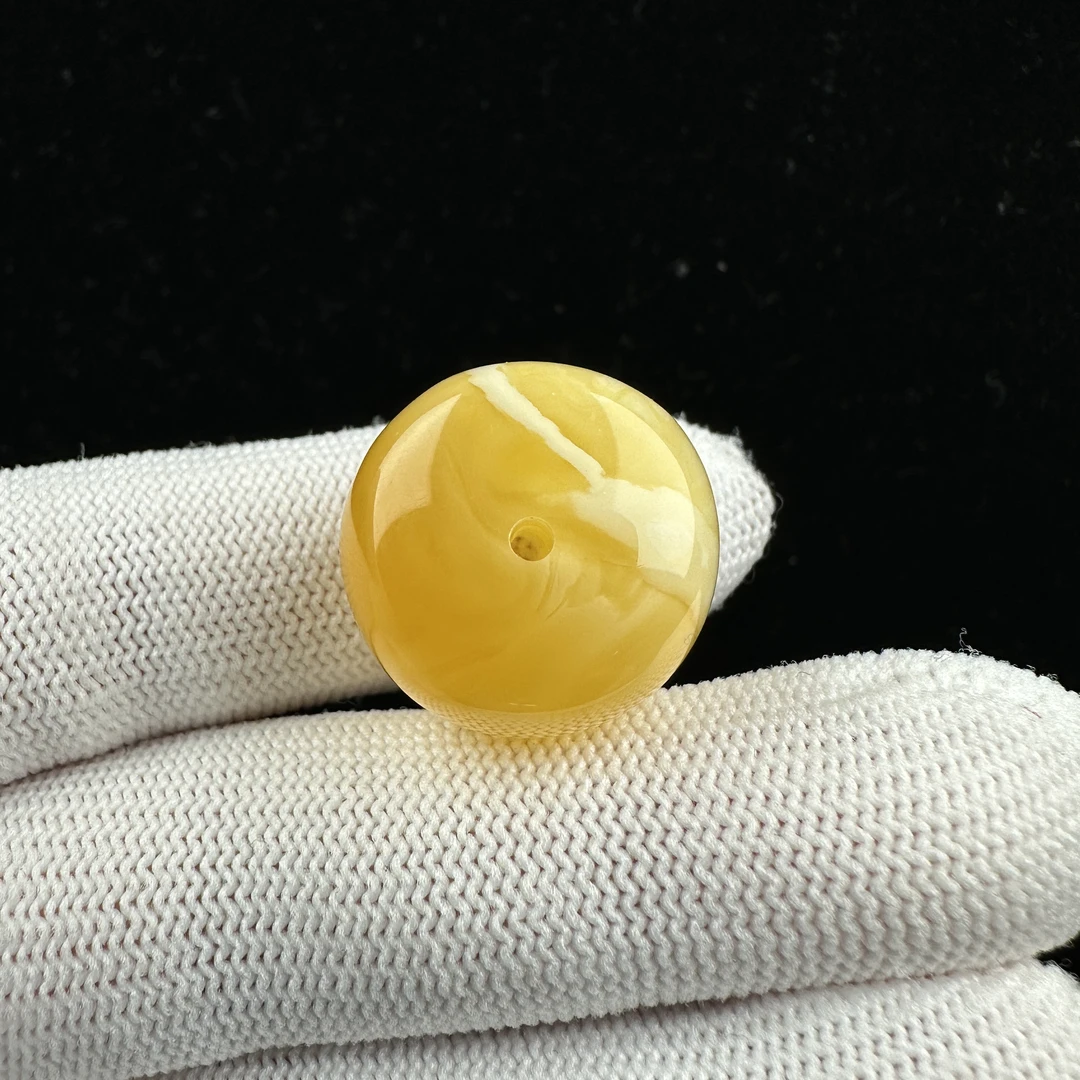 Y3993天然原矿蜜蜡 妖花墩子20x15.3mm 4.1克抖音基地质检发货