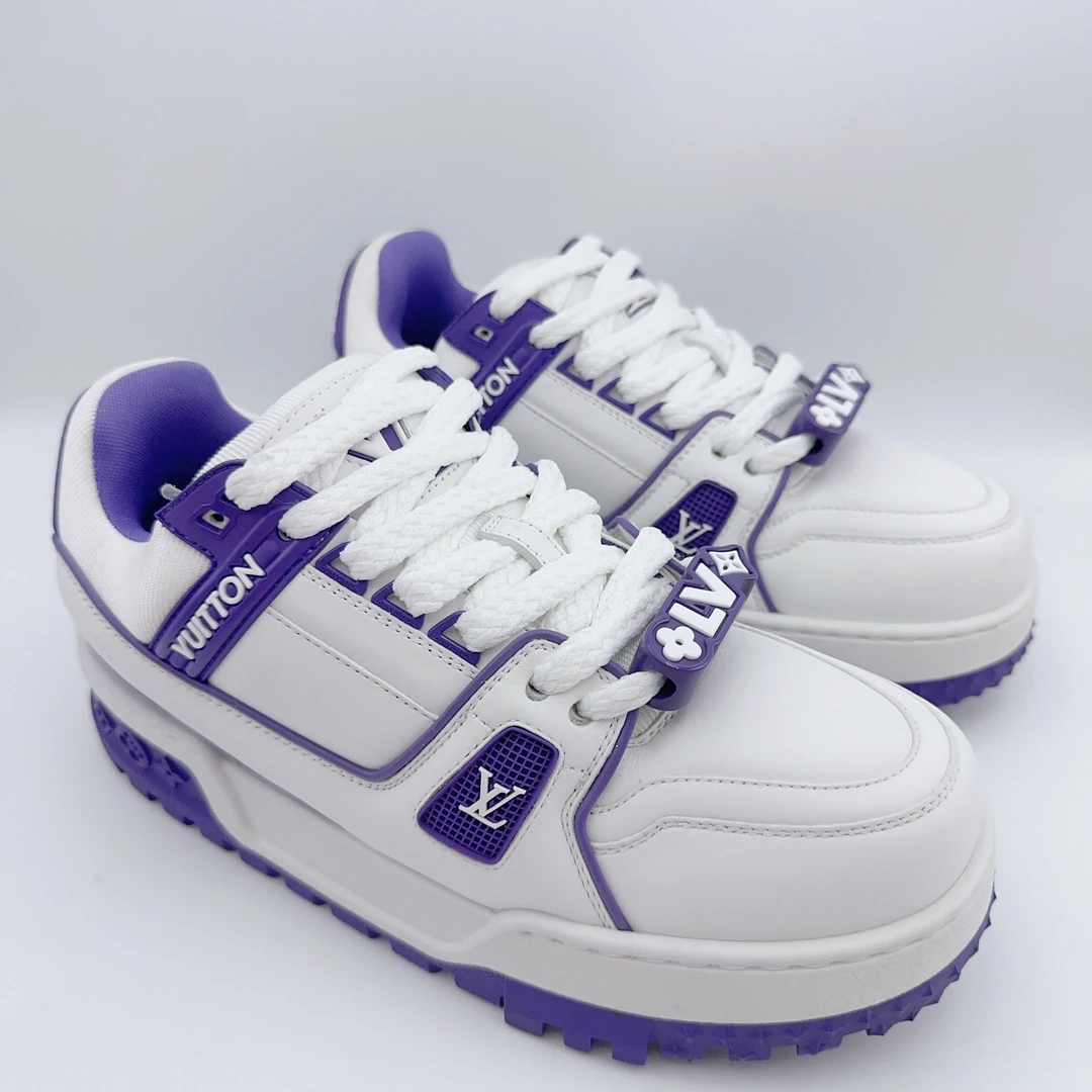 99新 LouisVuitton/路易威登 38码/白紫胖丁trainer/01811