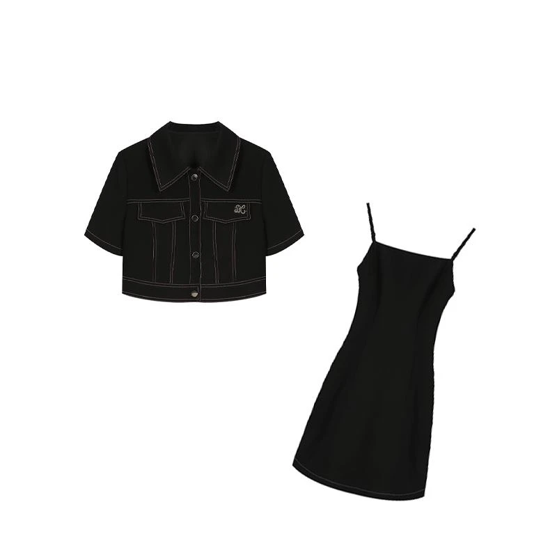 大码女装【王炸现货清仓】黑色套装ZL105623