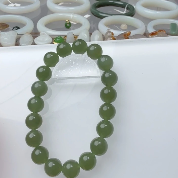 和田玉未镶嵌颈饰10mm冰湖水