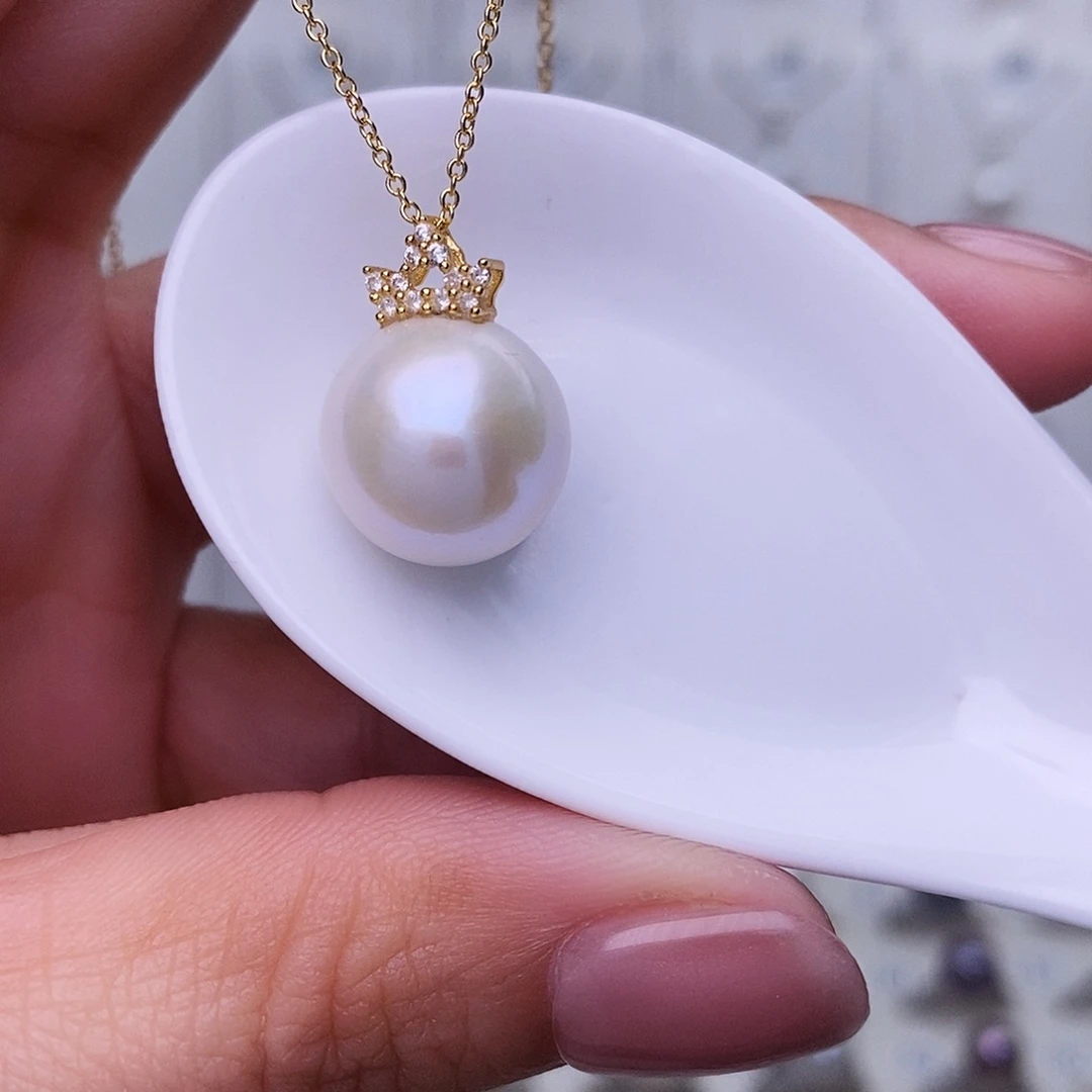 银S925镶嵌颈饰淡水珍珠