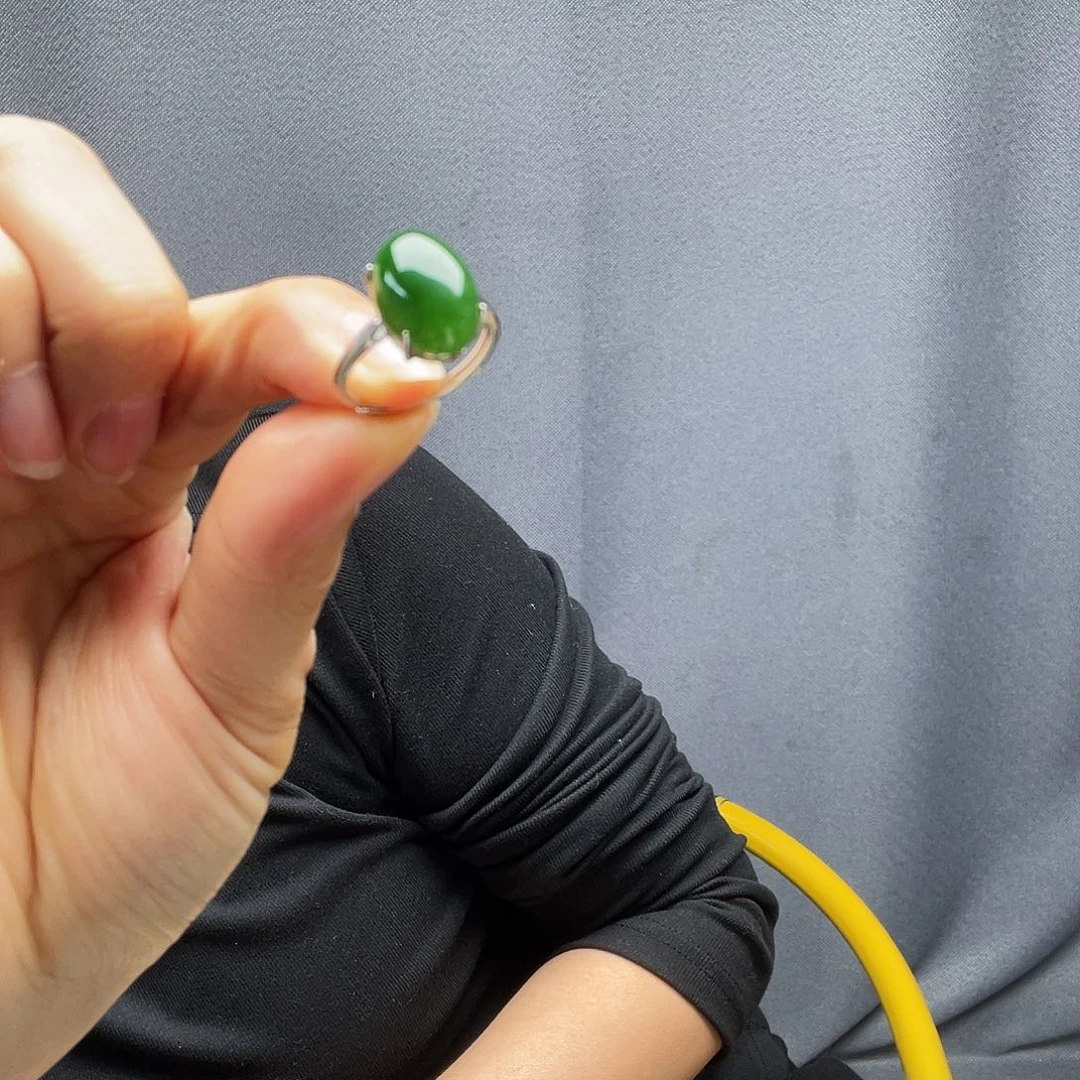 和田玉银S925镶嵌戒指