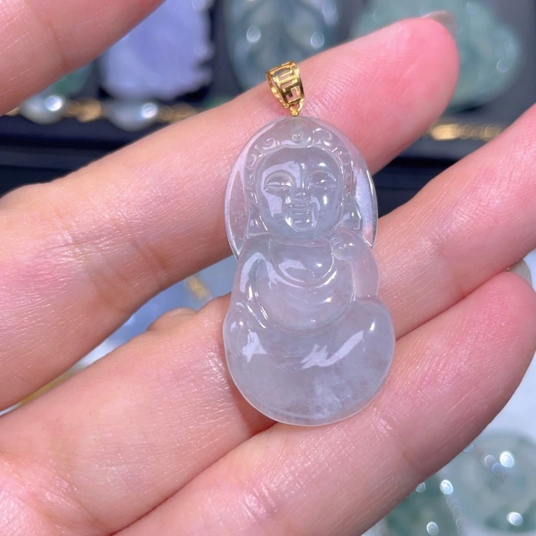 颈饰18K金镶嵌翡翠翡翠