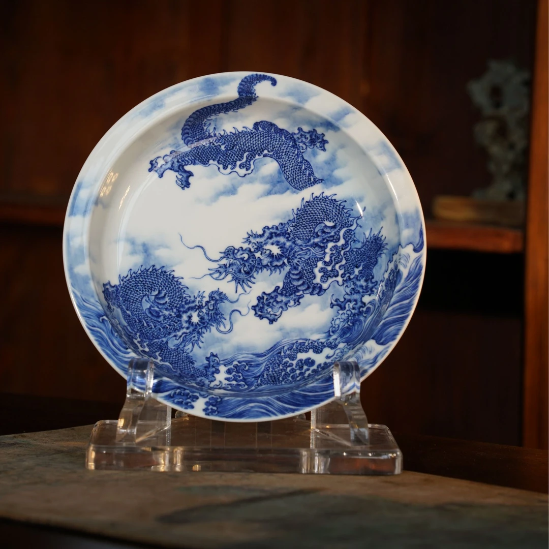 秋山草堂双龙出海壶承