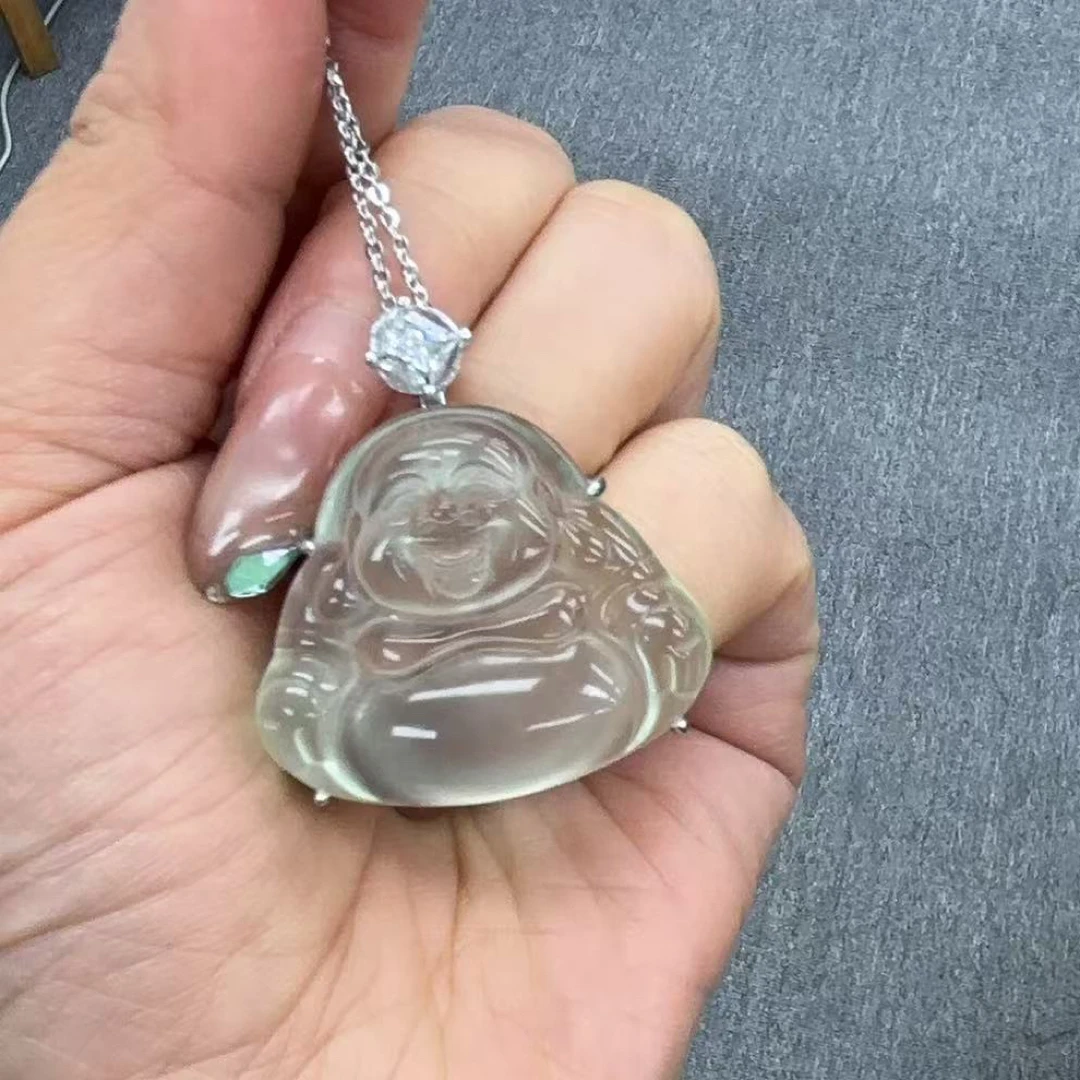 掌柜家—精美镶嵌款岫玉弥勒佛吊坠多样性发一