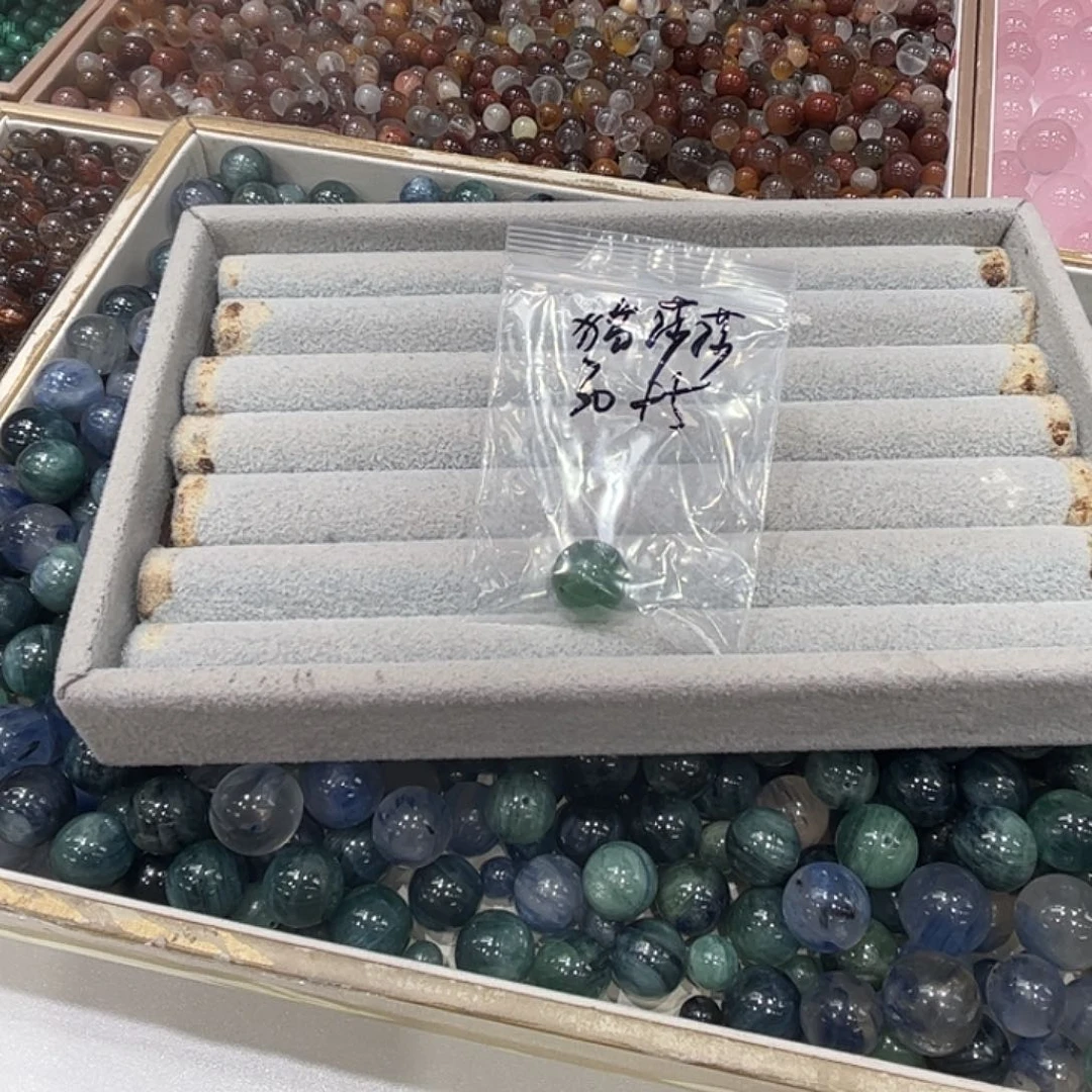 水晶珠宝半成品银S925镶嵌猫*莎绿草莓晶单珠15毫米